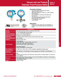 Thumbnail of document Data Sheet - 8WPS Vacuum & Low Press. Explosion Proof Pres. Switch
